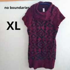no boundaries クランベリー 半袖ワンピース XL