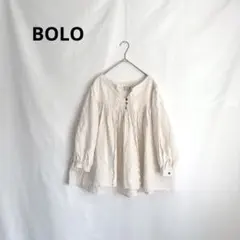 BOLO ボロ リネン100% ギャザーブラウス F ナチュラル ゆったりのサムネイル