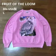 80s USA製 フルーツオブザルーム アラスカ シロフクロウ スウェット L