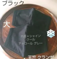 sale ❄️ブラック クレンゼ 天竺『立体 布マスク』２枚 (大) 抗菌消臭