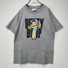 Betty-Boop　半袖　Tシャツ　M　ビッグプリント　グレー　人気　古着
