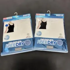 レディースCLOSSHI FIBER DRY タンクトップ Mブラック2枚セットのサムネイル