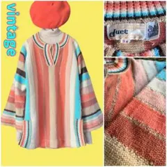 昭和レトロ︎✦︎ヴィンテージ古着︎✦︎カラフルストライプ︎✦︎プルオーバーニット︎✦︎セーター