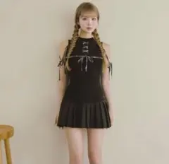 darich ドッキングレースアップミニワンピース