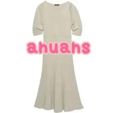 anuans タックスリーブマーメイドニットワンピース