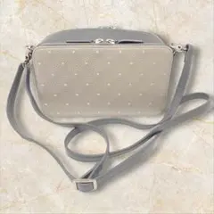 イアパピヨネ ウォレット&ショルダーバッグ ショルダー ドット グレー グリーン