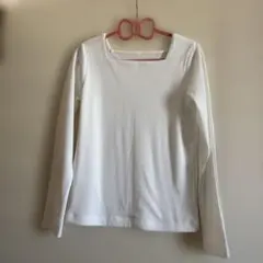 美品　セレクトショップオリジナル　リブトップス　ホワイト