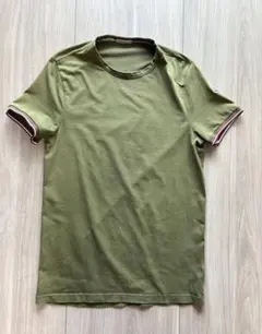 モンクレール Tシャツ カーキ スリムフィット トリコロール - メルカリ