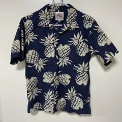 Duke Kahanamoku アロハシャツ パイナップル柄 ネイビー Mのサムネイル
