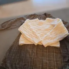 petit main チェック柄ワンピース 120