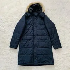 PUMA　プーマ　ロング　ダウン　コート　ファー　フード付き　ブラック　Lサイズ