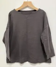 M-L グレー 綿100% 七分袖カットソー