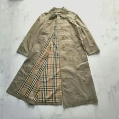 バーバリー ステンカラーコート ノバチェック 白タグ 玉虫色80〜90s