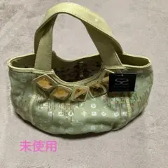 SAVOY ビジュー付きハンドバッグ ライトグリーン　未使用