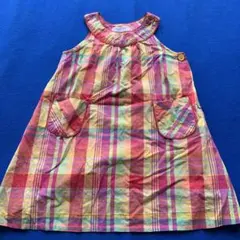 FAMILIAR チェック柄 ノースリーブワンピース 110/中古