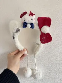 キティちゃん カチューシャ 赤い帽子付き