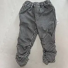 新品未使用チェック柄レギンスパンツ　130黒
