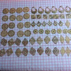 ゴールド 透かし 金属パーツ アクセサリー パーツ まとめ売り