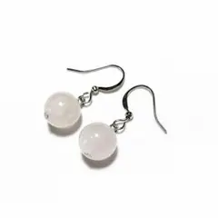 ピアス　天然石　ローズクォーツ