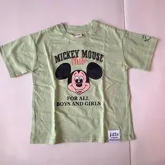 【新品】ミッキーマウス Tシャツ キッズ用 淡いグリーン