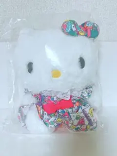 サンリオ展 kitty ラッピング柄ぬいぐるみ ピンクとホワイト2個セット