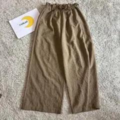 ウエストゴム ワイドパンツ ブラウン