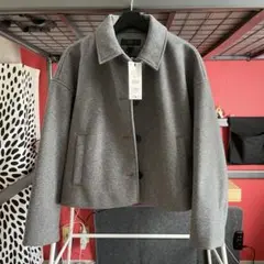 ZWコレクション　ショートジャケット　グレー　ZARA 新品　3736/041