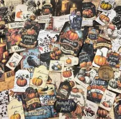 ハロウィン紙モノ詰め合わせ80p コラージュ　ラッピング　インテリア