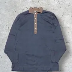 Paul Smith ポールスミス　四釦ポロシャツ　マルチボーダー　焦茶　Sのサムネイル