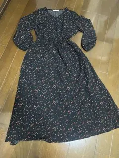 chocol raffine robe♡小花柄ブラック春物ワンピース♡
