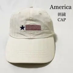 OLD America アメリカ国旗 星条旗 刺繍 コットンキャップ 男女兼用