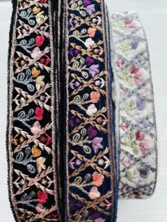 インド刺繍リボン　ベルベット　お好きなリボン1m ハンドメイド　ヘアアクセサリー