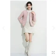 超軽量コンパクトジャケット 高品質ダウンアウター 韓国ファッション 防寒 ピンク