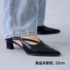 【新品】menue クロスストラップ ポインテッドトゥ ヒールパンプス 23cm