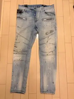 レア物‼️Just Cavalli バイカーデニム ペイント加工 44のサムネイル