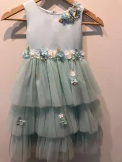 発表会　ワンピース　ドレス120チュールドレス 水色