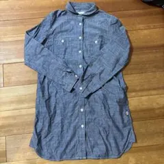 hua-hua フルール 長袖 チュニック シャツ 綿100% デニム風