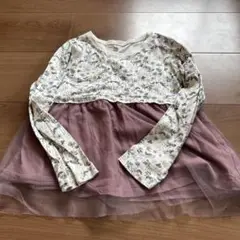 花柄長袖カットソー チュニックスタイル