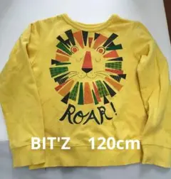 BIT'Z ライオン柄トレーナー イエロー 90cm