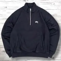 STUSSY ステューシー ハーフジップスウェット 刺繍ロゴ L 1227