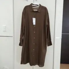 【新品未使用】シアーストライプ長袖シャツワンピース