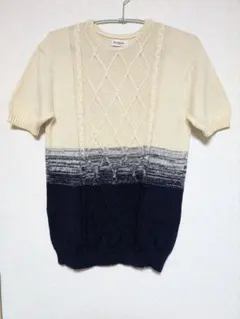 MORGAN HOMME メンズ 綿麻半袖ニット　Mサイズのサムネイル