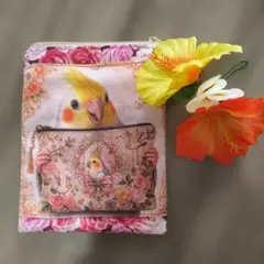オカメインコ柄 フラットポーチのサムネイル