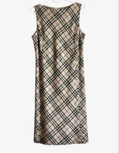 極美品 バーバリーブルーレーベル ノバチェック ワンピース 38