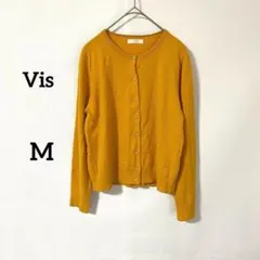 【ビス】カーディガン M マスタードイエロー M パールボタン 清楚 上品 薄手