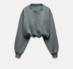 ZARA フェイドエフェクト クロップド フーディ M