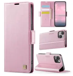 iPhone 15 手帳型ケース ピンク