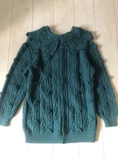 希少✨KANEKO ISAO カーディガン アーガイル 立体 モチーフ リボン