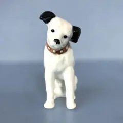 ビクター犬　ニッパー君　陶器製 犬の置物 小さいフィギュア7.5㎝ 昭和レトロのサムネイル