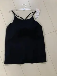 クレープジャージーブラキャミソール ブラック Lサイズ ユニクロ